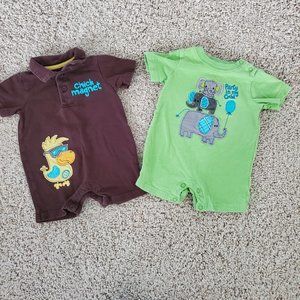 2 Jumping Bean rompers